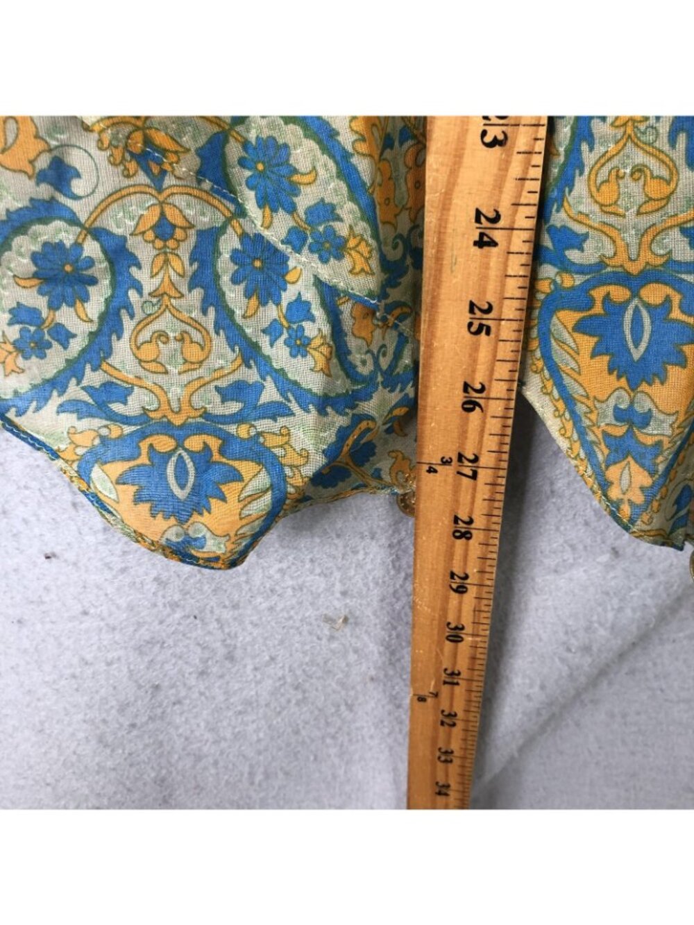 Vintage Fairy Grunge Top Womens S Blue Paisley Coin Trim Boho Festival Statement - Picture 4 of 16